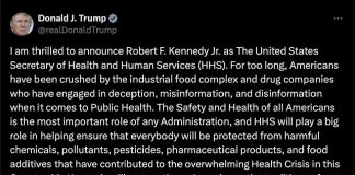 Robert F. Kennedy Jr. será Secretario de Salud y Servicios Humanos de EEUU