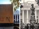 Fascistas en Odesa: monumento a Pushkin oculto tras tableros de aglomerado